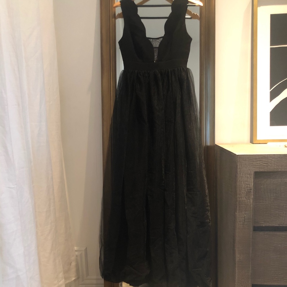 Black BCBG Tulle Long cocktail dress